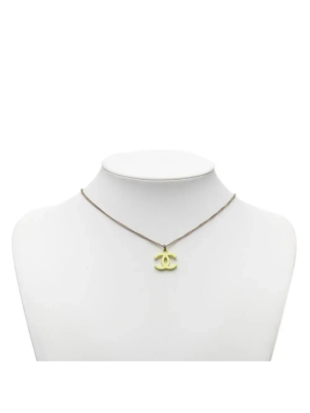 Chanel Cc Logo Pendant Necklace Silver- #299323C59B